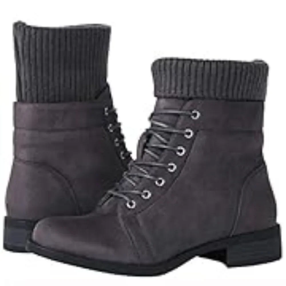 Gray Combat Boots - Size 7 - NWOT